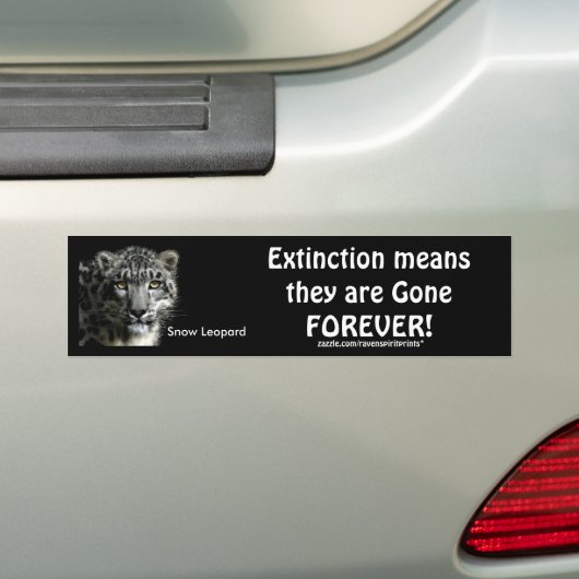 Stickers pare-chocs LEOPARD NEIGE EN DANGER (En voiture)