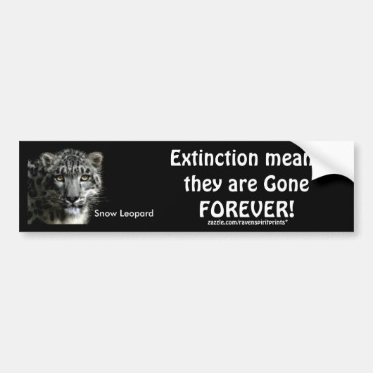 Stickers pare-chocs LEOPARD NEIGE EN DANGER (Devant)