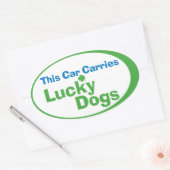Stickers pare-chocs ovale Lucky Dog (feuille de 4) (Enveloppe)