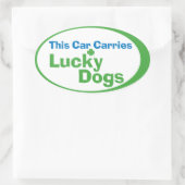 Stickers pare-chocs ovale Lucky Dog (feuille de 4) (Sac)