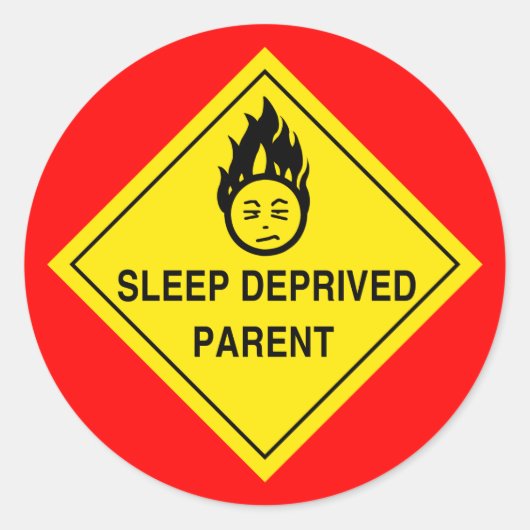 Stickers Parents Dépourvus De Sommeil - Rouge (Devant)