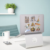 Stickers Paris (Ordinateur portable sur le bureau)