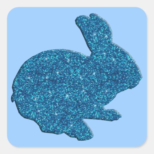 Stickers Parties scintillant Bleu Silhouette Lapin (Devant)