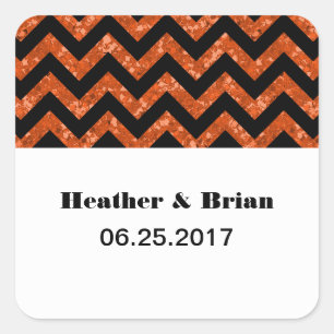 Stickers Parties scintillant Chevron Orange
