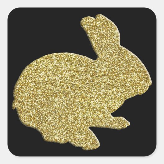 Stickers Parties scintillant d'or Silhouette Lapin (Devant)