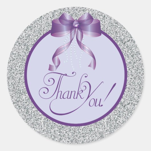 Stickers parties scintillant et Bow, Merci (Devant)