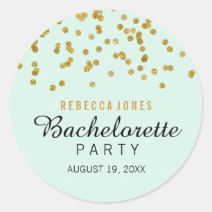Stickers Parties scintillant Mint Gold Confetti Ba