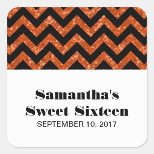 Stickers Parties scintillant orange Chevron Sweet 
