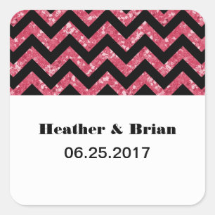 Stickers Parties scintillant rose Chevron