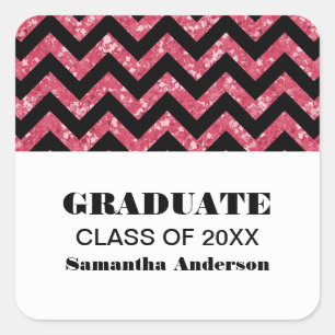 Stickers Parties scintillant rose Chevron