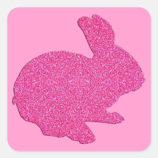 Stickers Parties scintillant rose Silhouette Lapin (Devant)