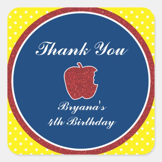 Stickers Parties scintillant rouge Pomme Princesse (Devant)