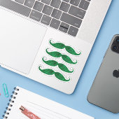 stickers parties scintillant verte moustache (Ordinateur portable avec iPhone)