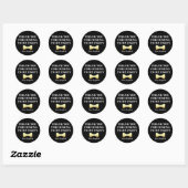 Stickers Party Faver, Noir et Or avec Cravate Bow (Feuille)