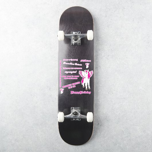 Stickers Patinage à aile rose (Skateboard)