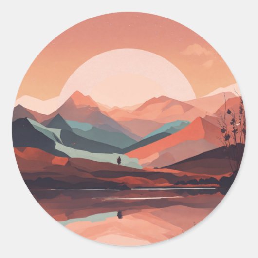 Stickers paysage montagnes (Devant)