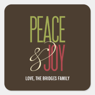 Stickers Peace & Joy Holiday/Enveloppe Seal