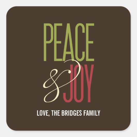 Stickers Peace & Joy Holiday/Enveloppe Seal (Devant)