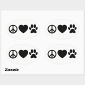 Stickers Peace, Love & Dogs 4,5 x 2,7 pouces (feui (Feuille)