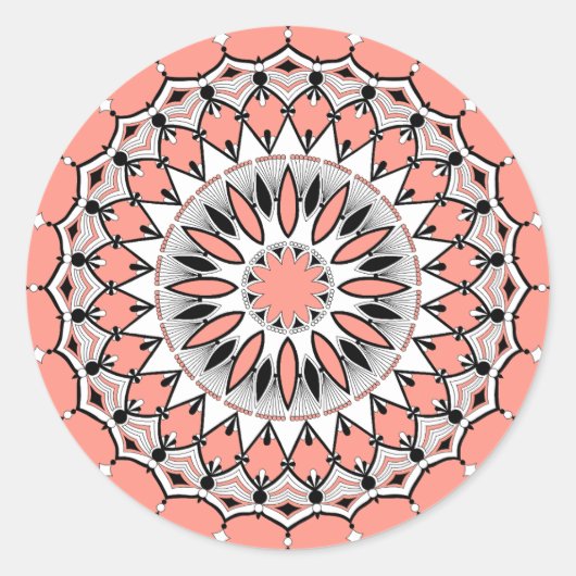 Stickers Peach Mandala (Design 1) (Devant)
