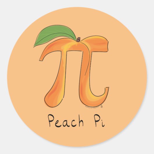 Stickers Peach Pi Cute Math Pi Day (Devant)