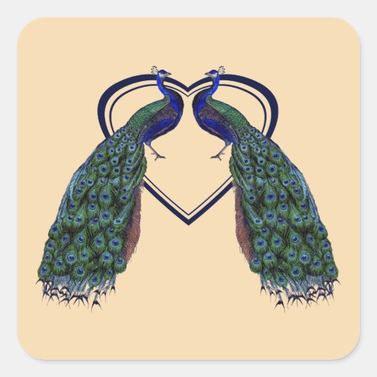 Stickers Peacock vintages ou joints d'enveloppe (Devant)