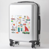 Stickers pêche (Sur valise)