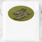 Stickers pêche Coho Saumon Art Stickers (Sac)