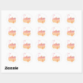 Stickers Pêche et Tubes Roses (Feuille)
