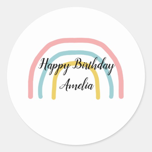 Stickers Peinture Pastel Anniversaire Arc-en-ciel (Devant)