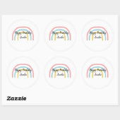 Stickers Peinture Pastel Anniversaire Arc-en-ciel (Feuille)