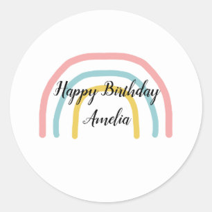 Stickers Peinture Pastel Anniversaire Arc-en-ciel