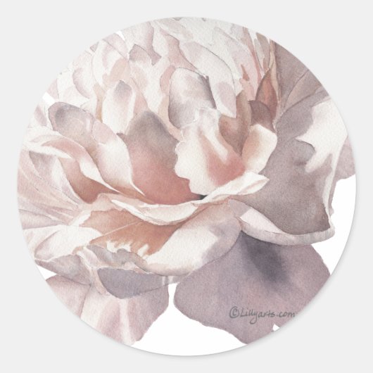 Stickers Peony rose Mariage Personnalisé (Devant)