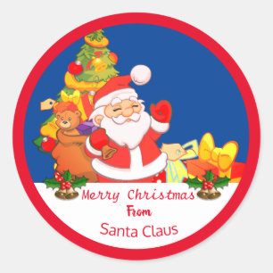 Stickers Père Noël de Noël personnalisés