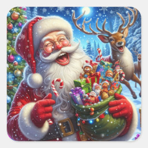 stickers père Noël et rennes