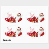 Stickers père Noël Oval, brillant (Feuille)