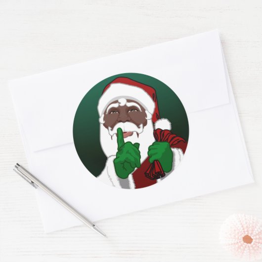 Stickers Père Noël personnalisés Père Noël Afrique (Enveloppe)