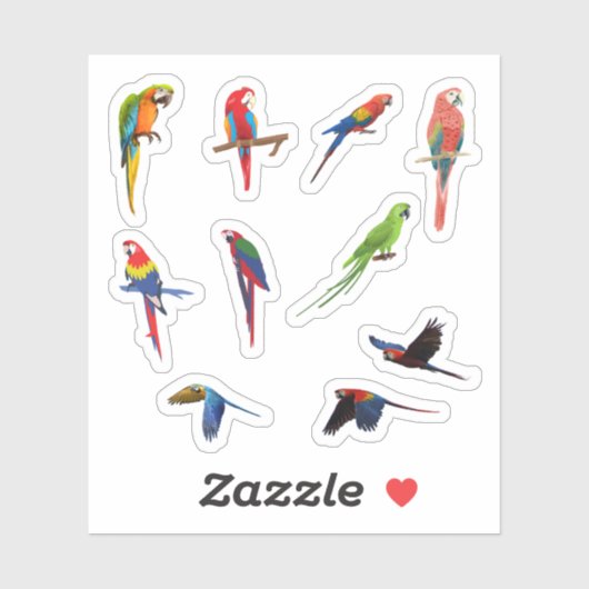 Stickers Perroquet (Feuille)