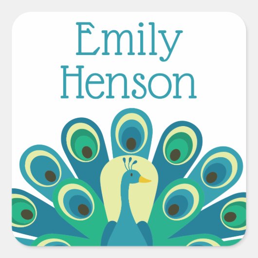 Stickers personnalisables Cute Peacock (Devant)