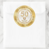 Stickers Personnalisés, Anniversaire Mariage D'Or, (Sac)