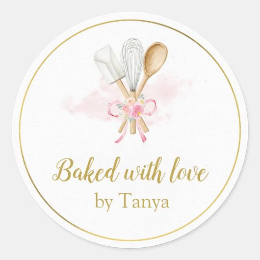 Stickers personnalisés Baked with Love (Devant)