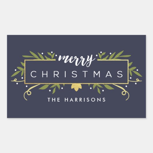 Stickers personnalisés de Noël dorés (Devant)