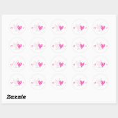 Stickers personnalisés de PInk Hearts (Feuille)
