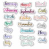 Stickers Personnalisés Décoratifs Mois Pour Planif (Devant)