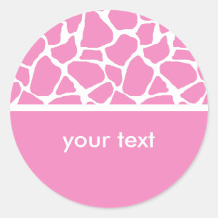 Stickers personnalisés d'impression de girafe rose