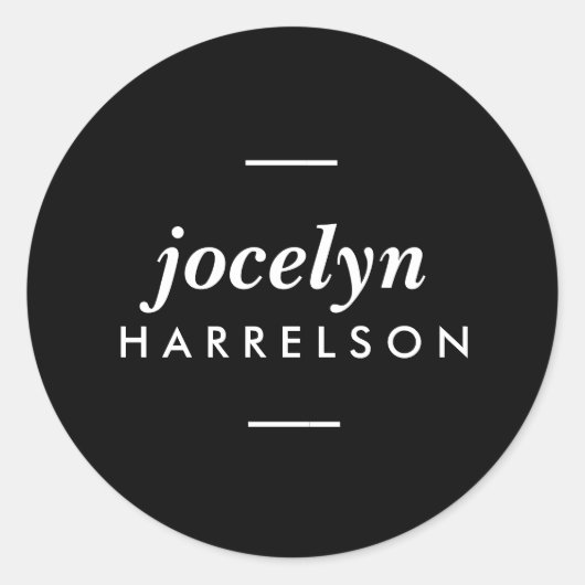 Stickers personnalisés en noir moderne (Devant)