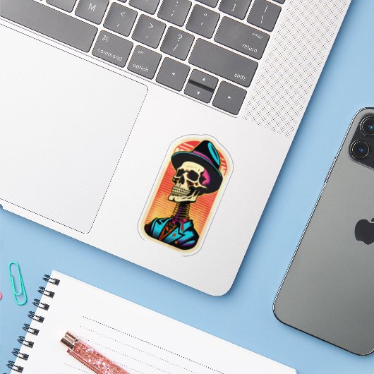 Stickers personnalisés en vinyle découpés sur mesu (Ordinateur portable avec iPhone)