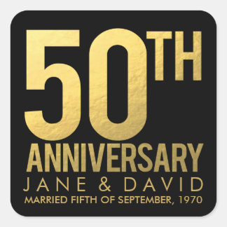 Stickers personnalisés Gold 50th Anniversary