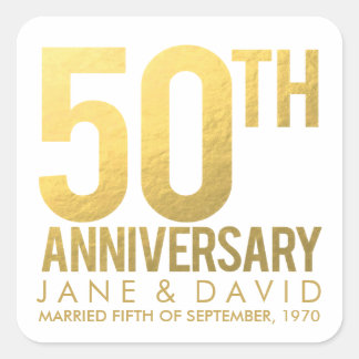 Stickers personnalisés Gold 50th Anniversary