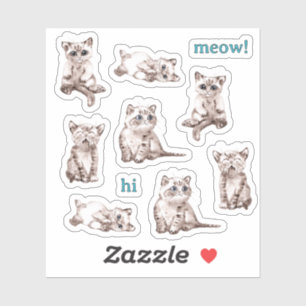 Stickers Personnalisés Illustration Cute Cat